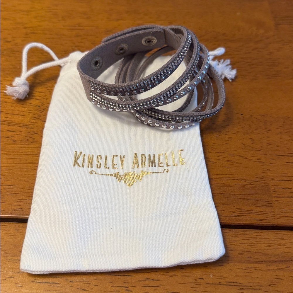Kinsley Armelle Silver and Gray Wrap Bracelet